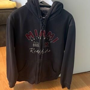 Miami University Vintage Navy Zip Hoodie